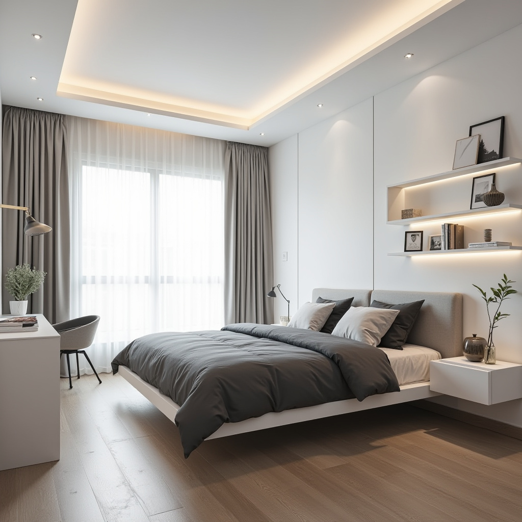 Square Bedroom Layout 4