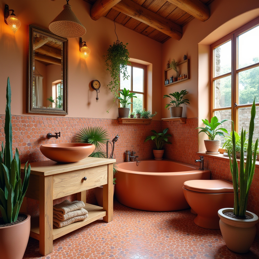 Terracotta Bathroom Ideas 36