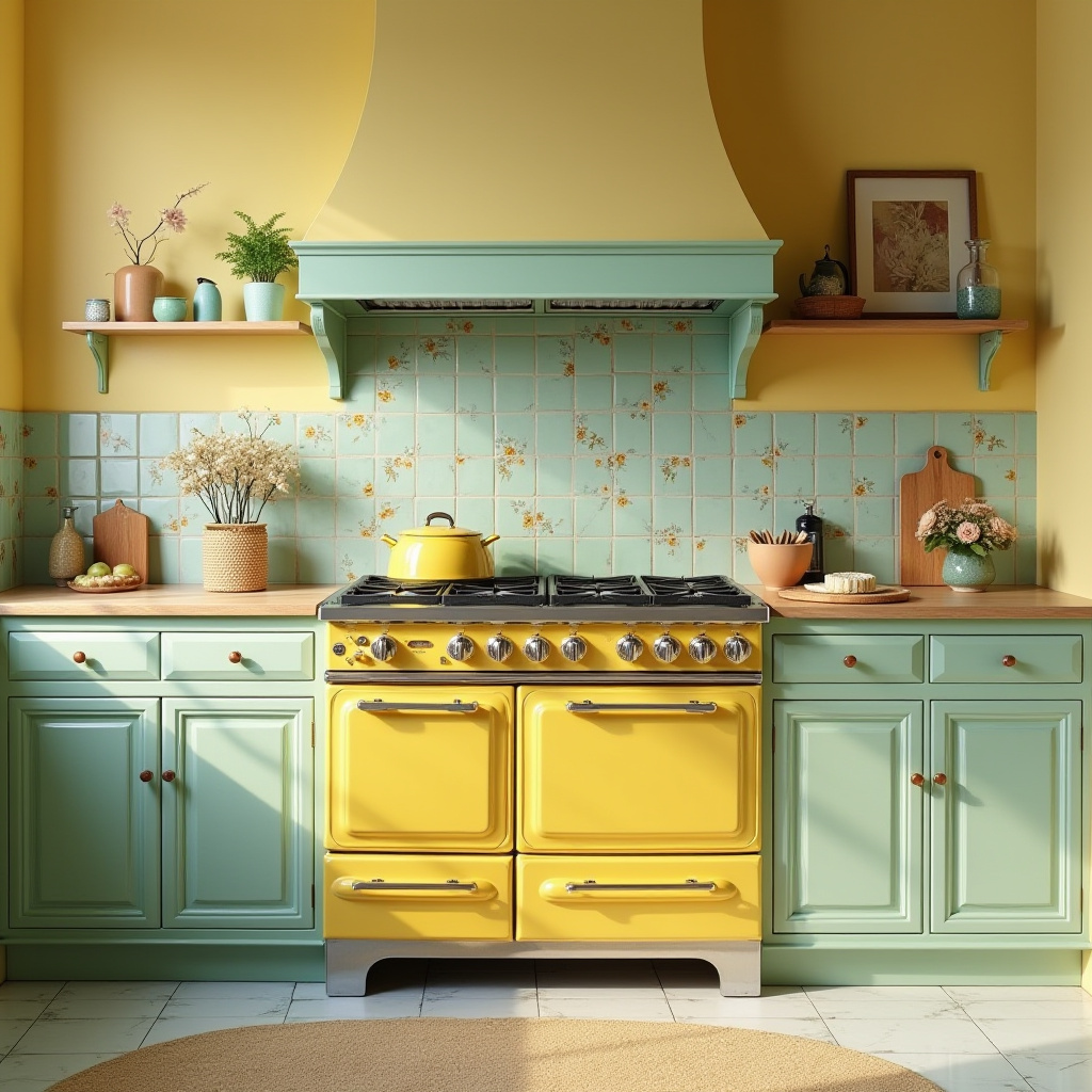 Vintage Yellow Kitchen 16