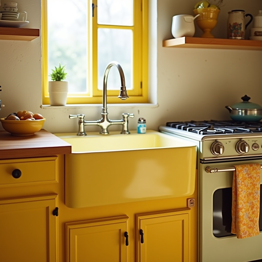 Vintage Yellow Kitchen 32