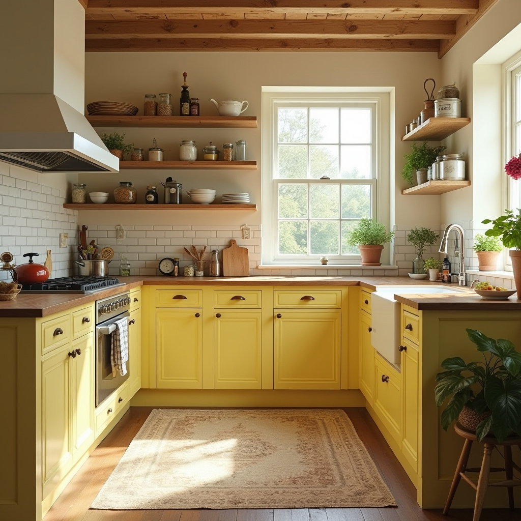 Vintage Yellow Kitchen 34