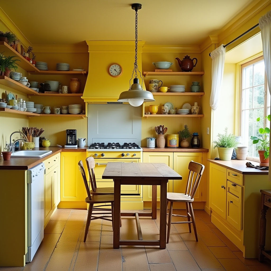 Vintage Yellow Kitchen 4