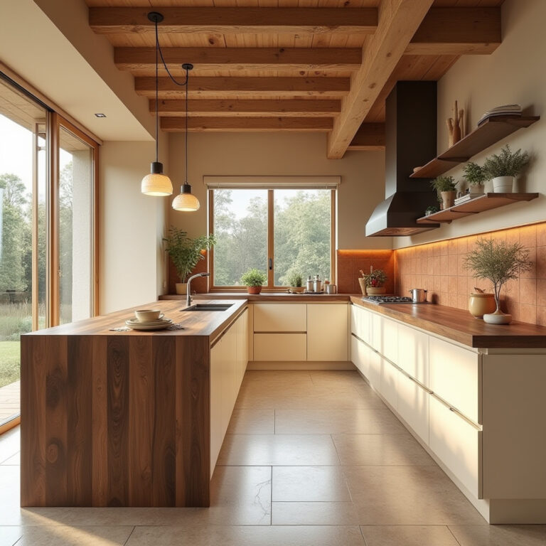 Warm Kitchen Design 1