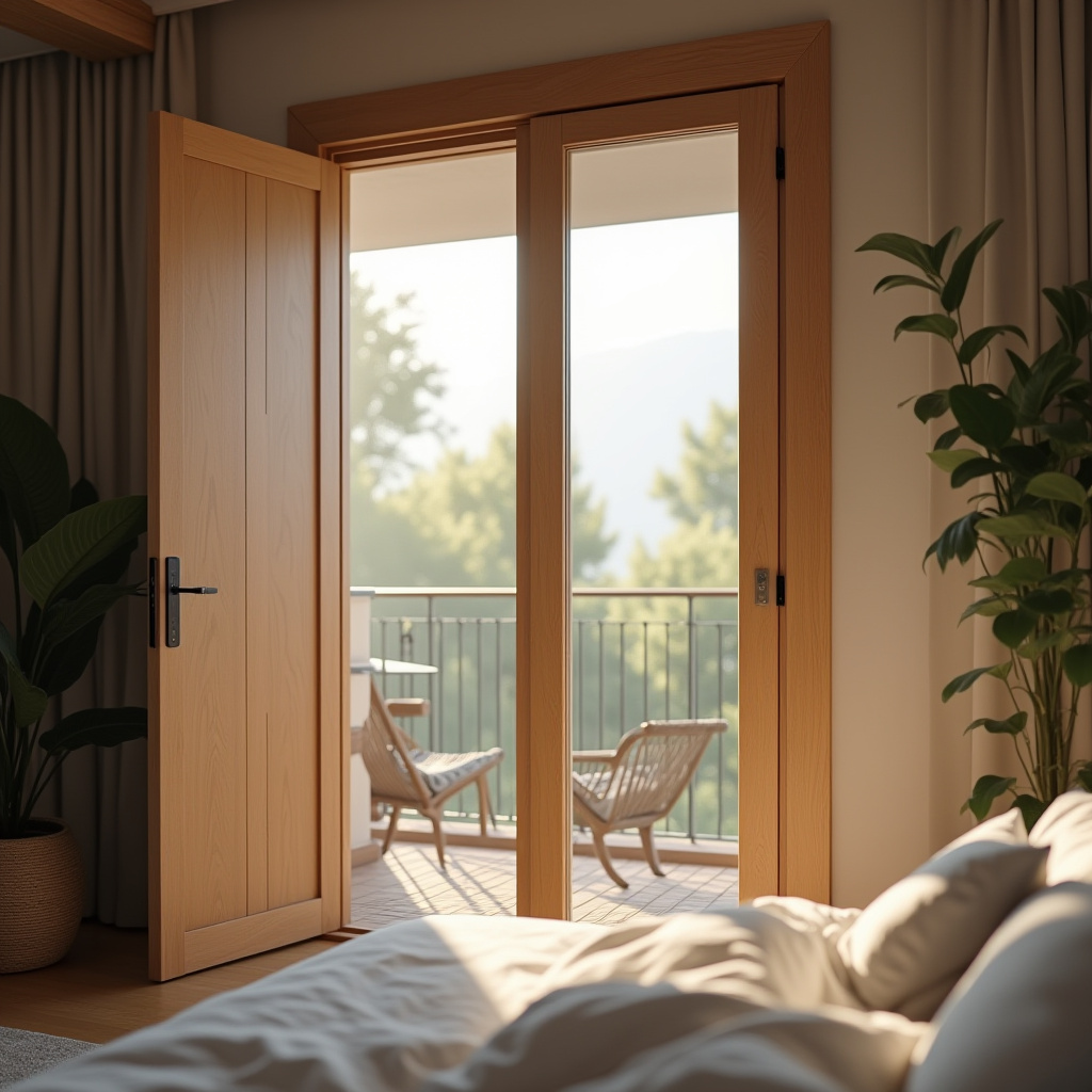 Wooden Glass Door Design 13