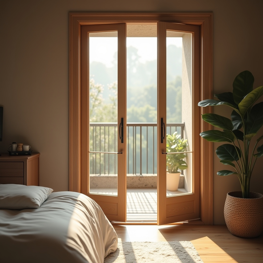 Wooden Glass Door Design 14