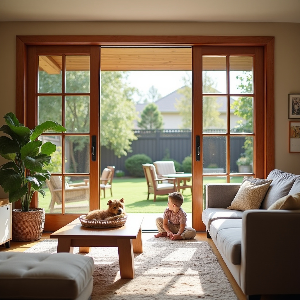 Wooden Glass Door Design 17