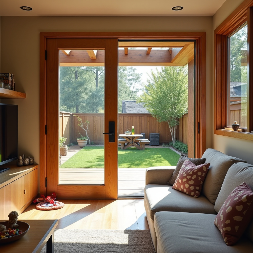Wooden Glass Door Design 18