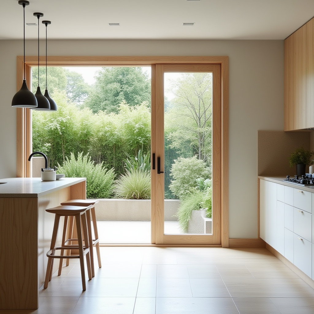 Wooden Glass Door Design 19