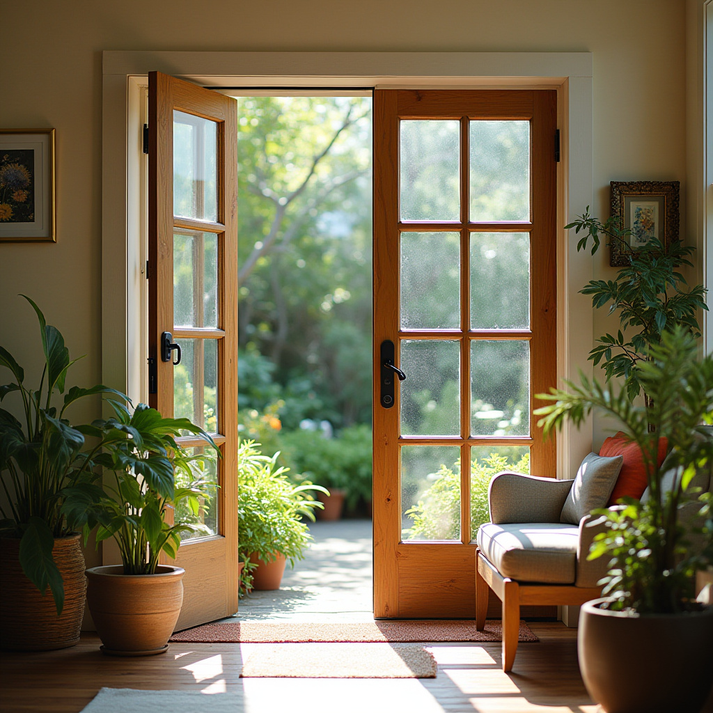 Wooden Glass Door Design 23