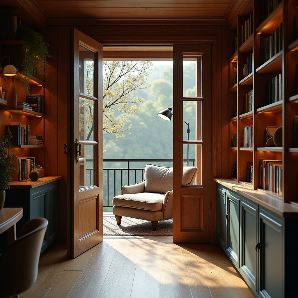 Wooden Glass Door Design 25
