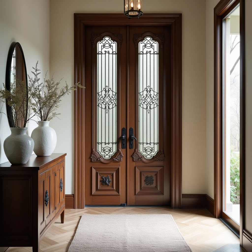 Wooden Glass Door Design 30
