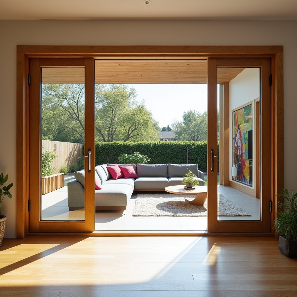 Wooden Glass Door Design 31