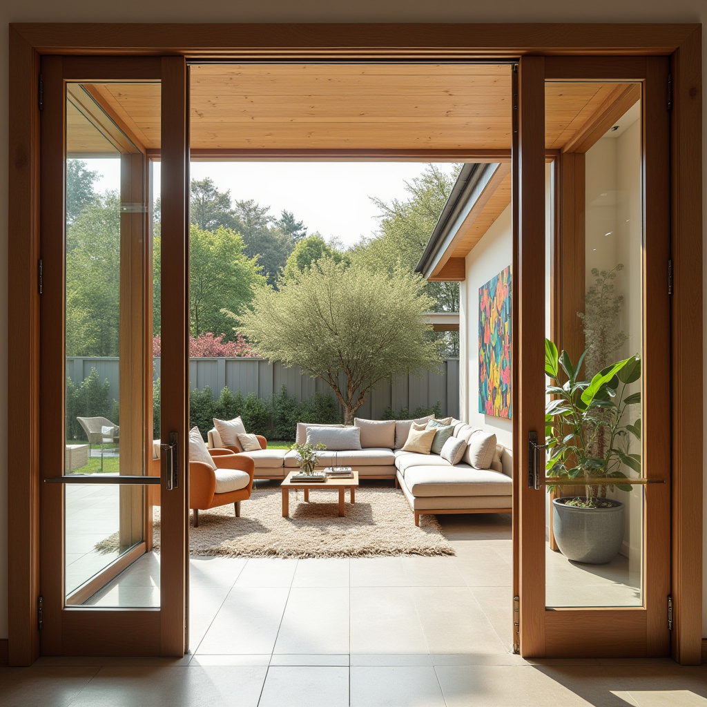 Wooden Glass Door Design 32
