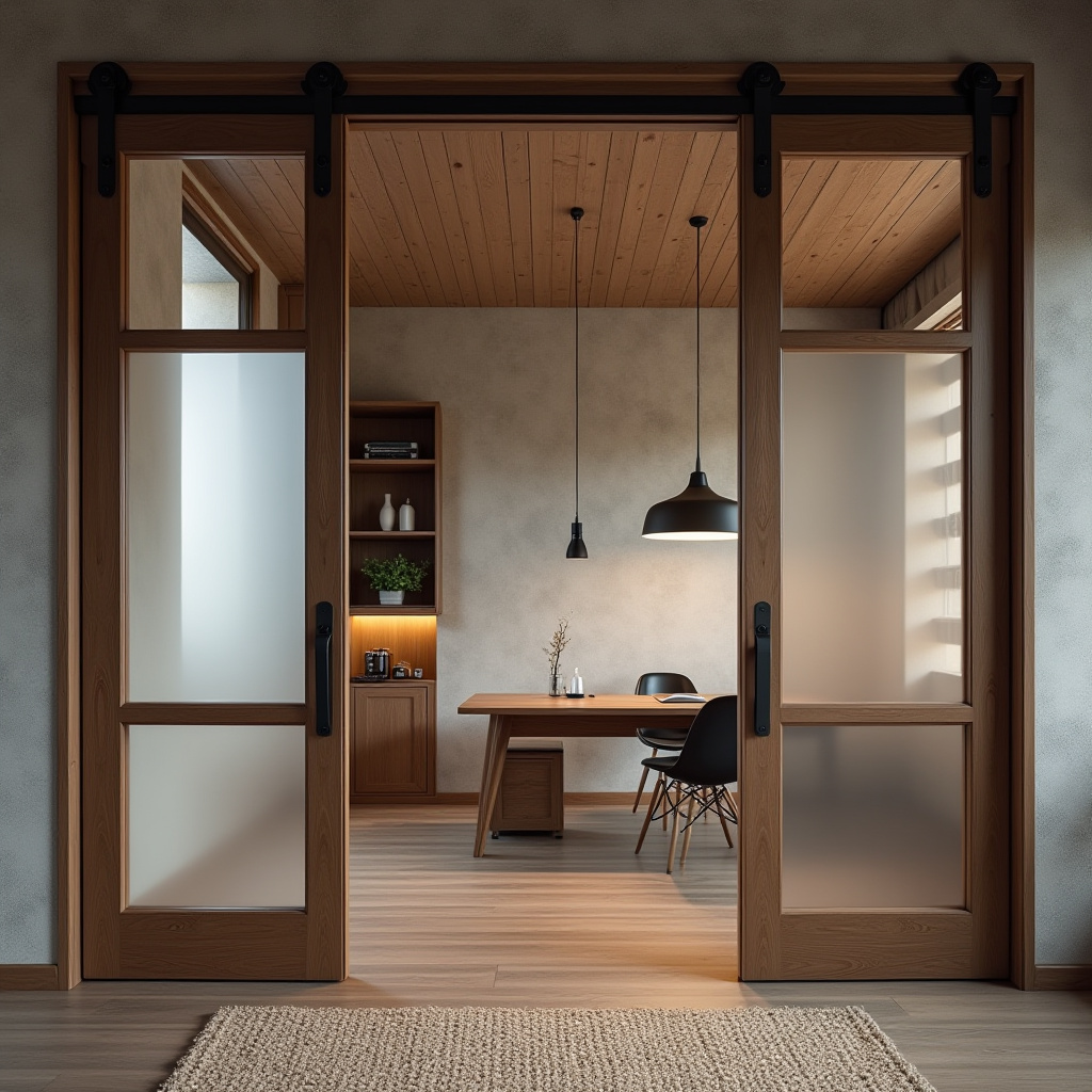 Wooden Glass Door Design 37