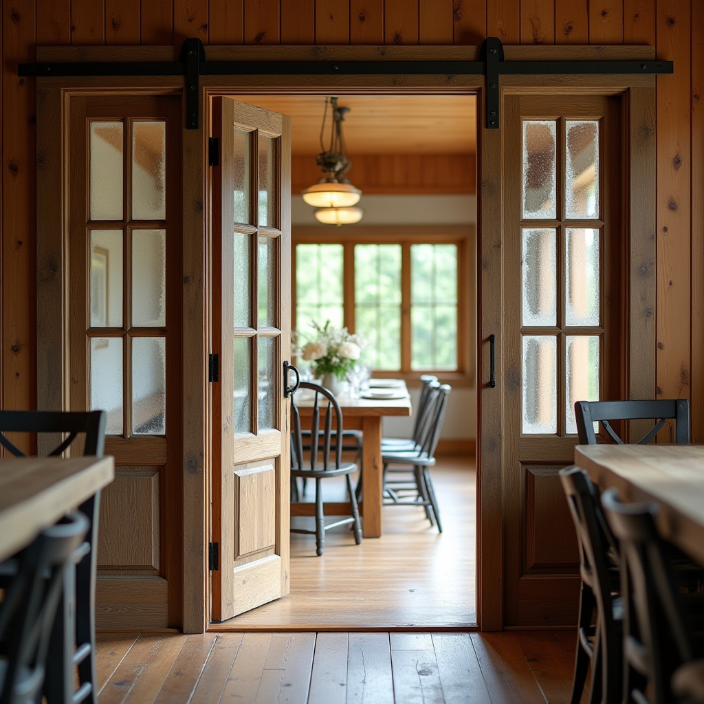 Wooden Glass Door Design 6