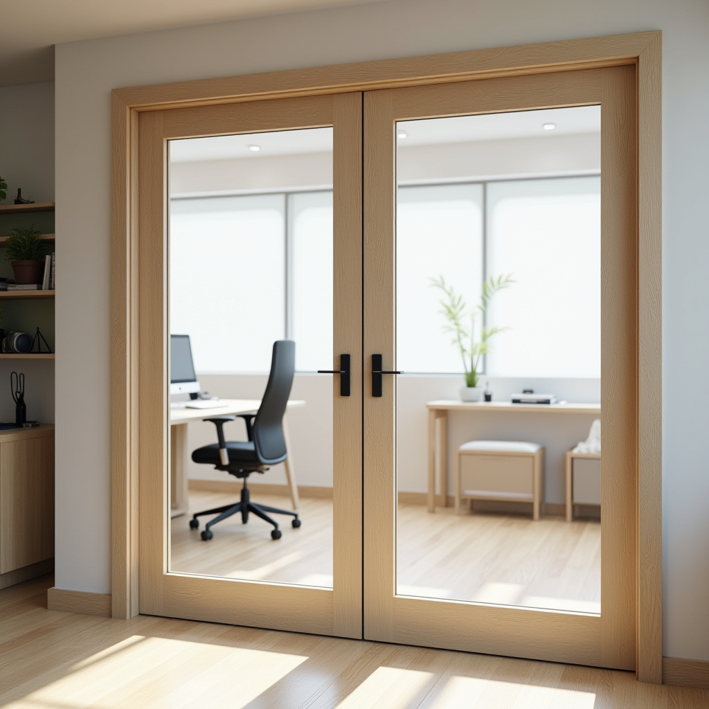 Wooden Glass Door Design 8