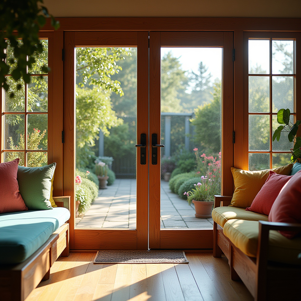 Wooden Glass Door Design 9