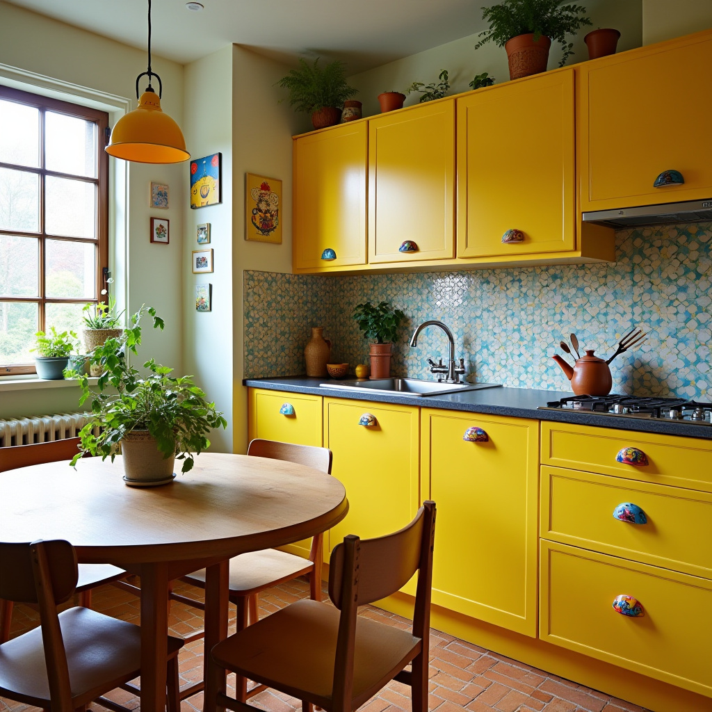 Yellow Kitchen Cabinets 10
