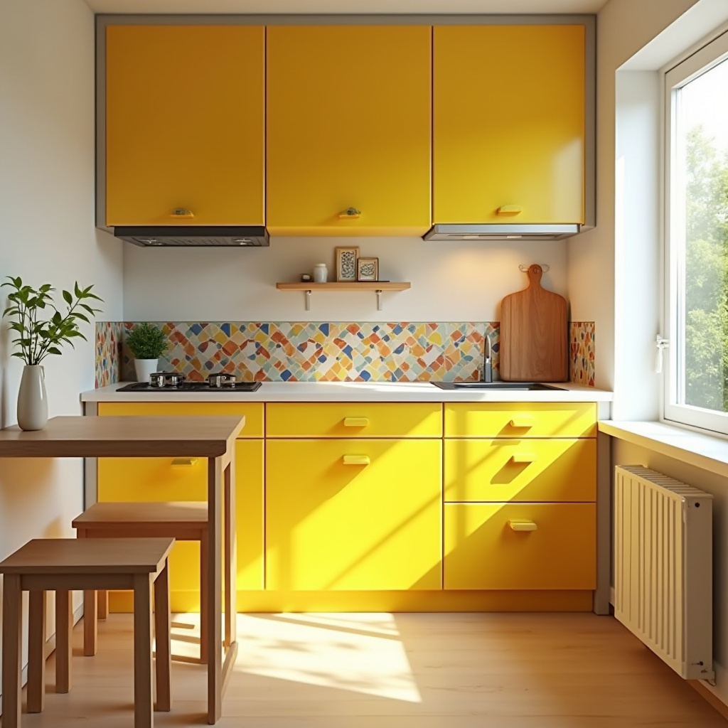 Yellow Kitchen Cabinets 13