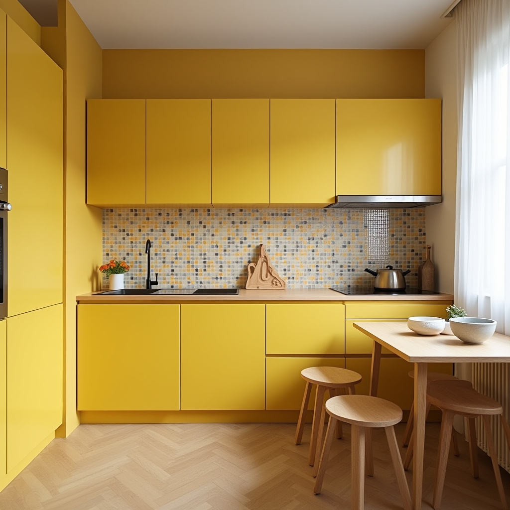 Yellow Kitchen Cabinets 14