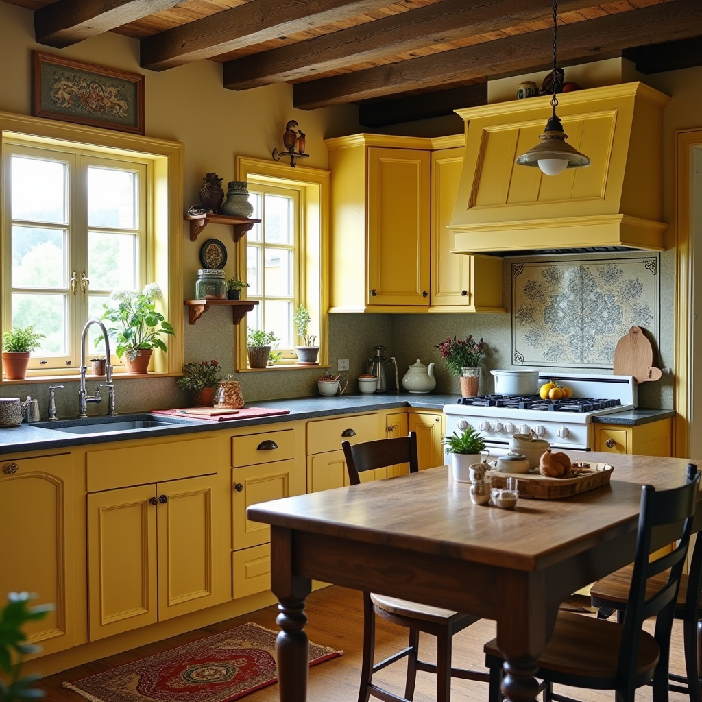 Yellow Kitchen Cabinets 16