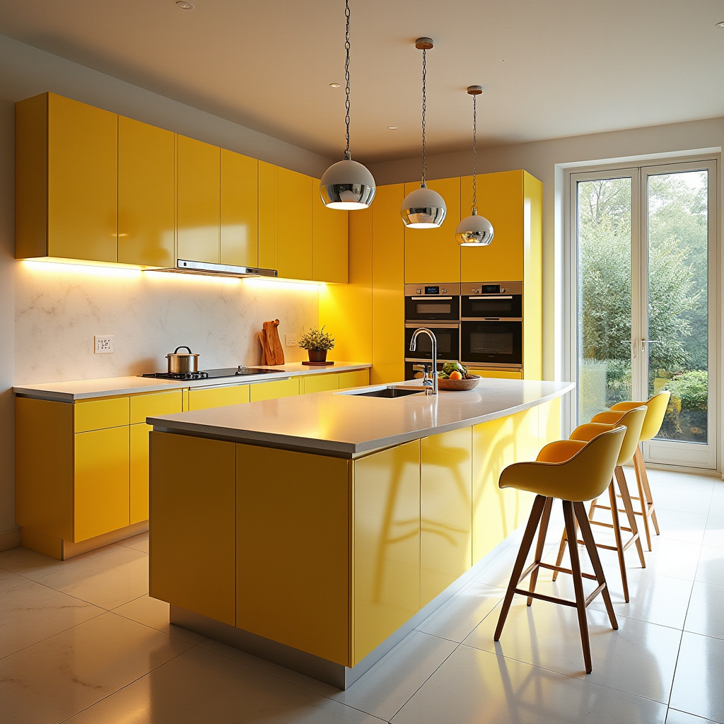 Yellow Kitchen Cabinets 21