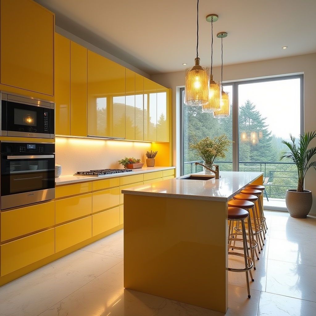 Yellow Kitchen Cabinets 22