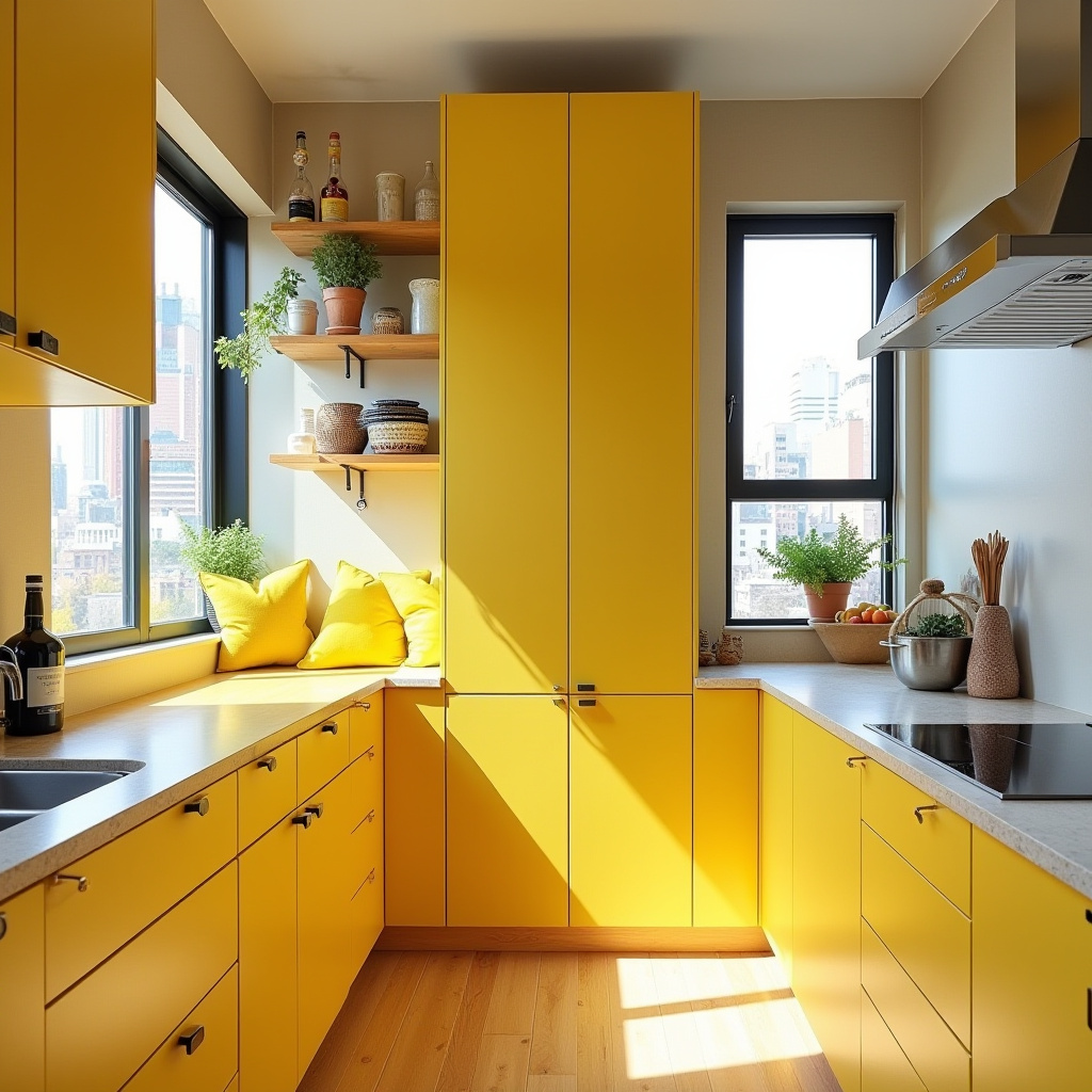 Yellow Kitchen Cabinets 33