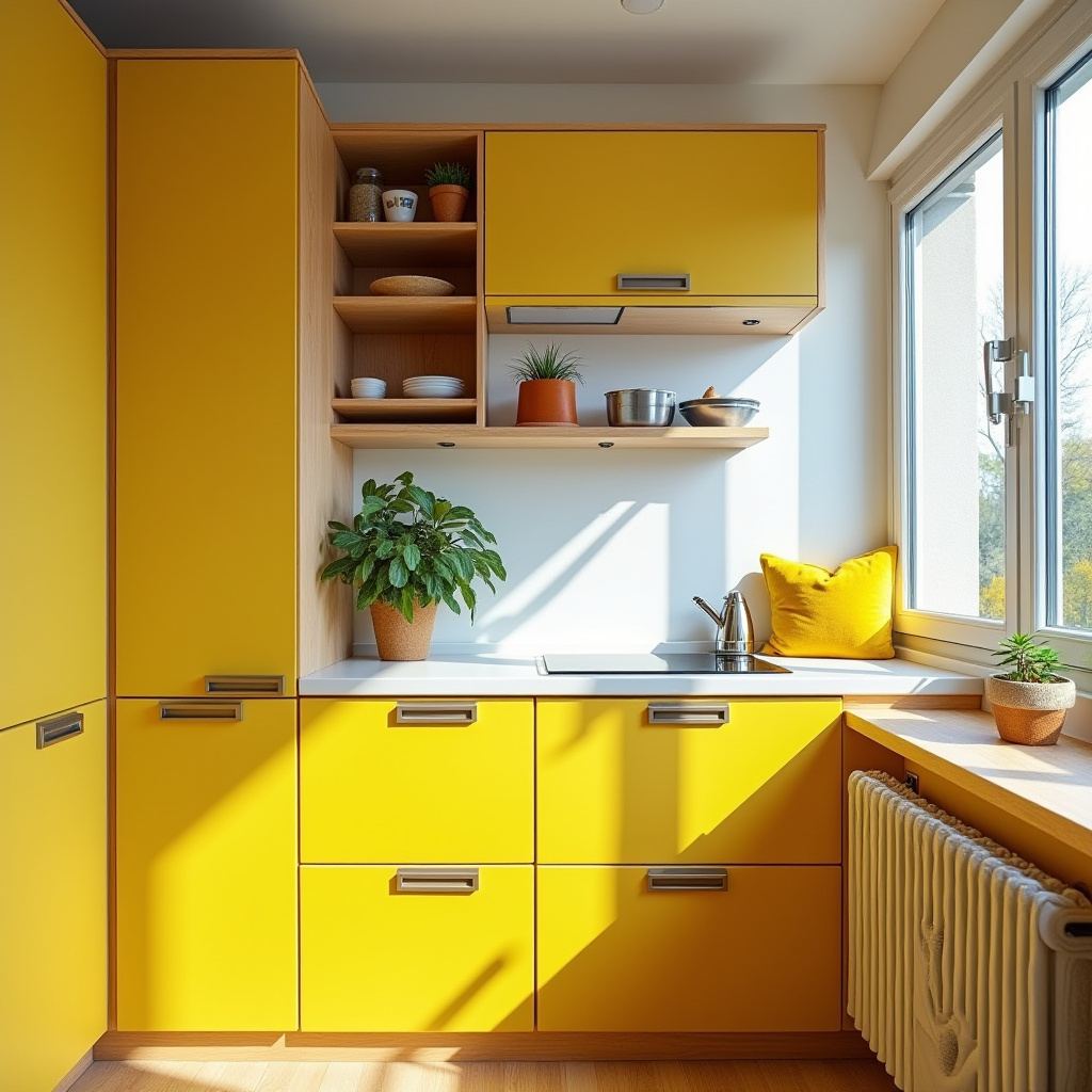 Yellow Kitchen Cabinets 34
