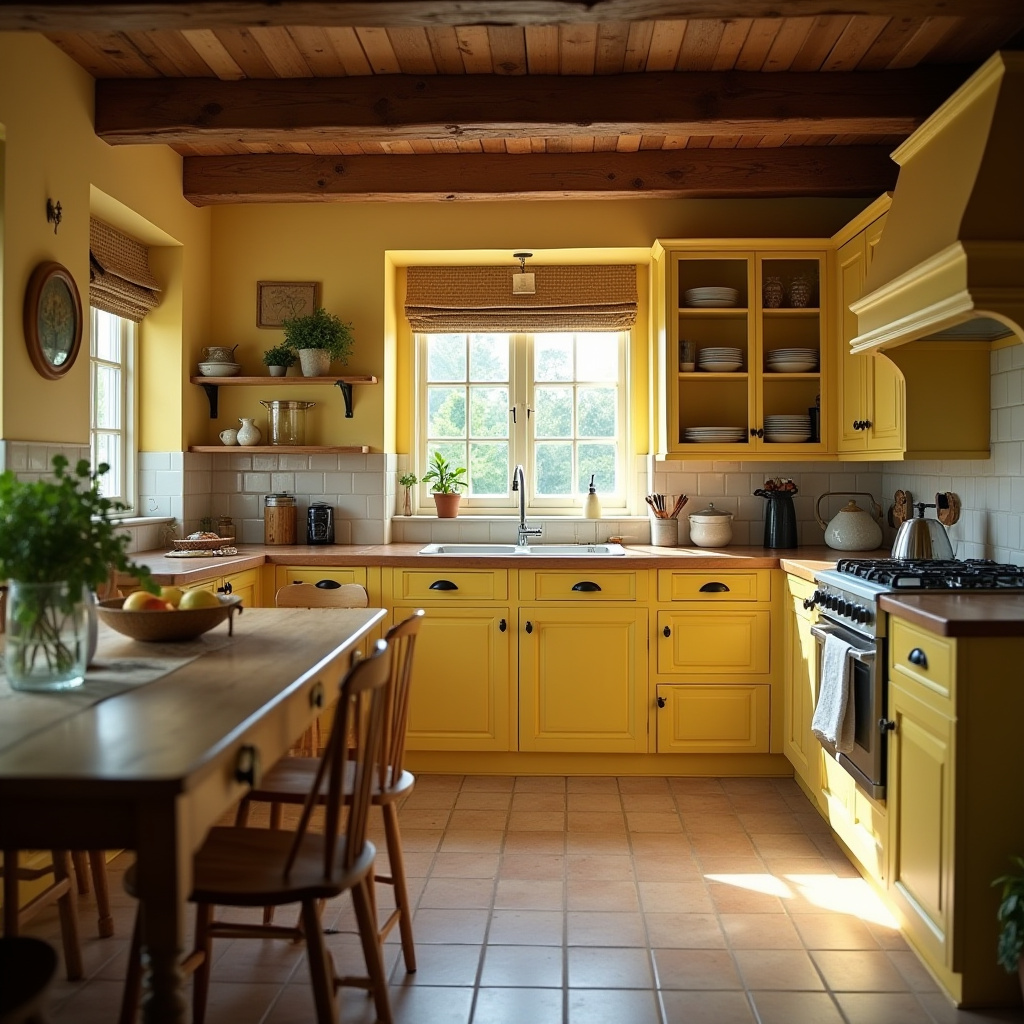 Yellow Kitchen Cabinets 35