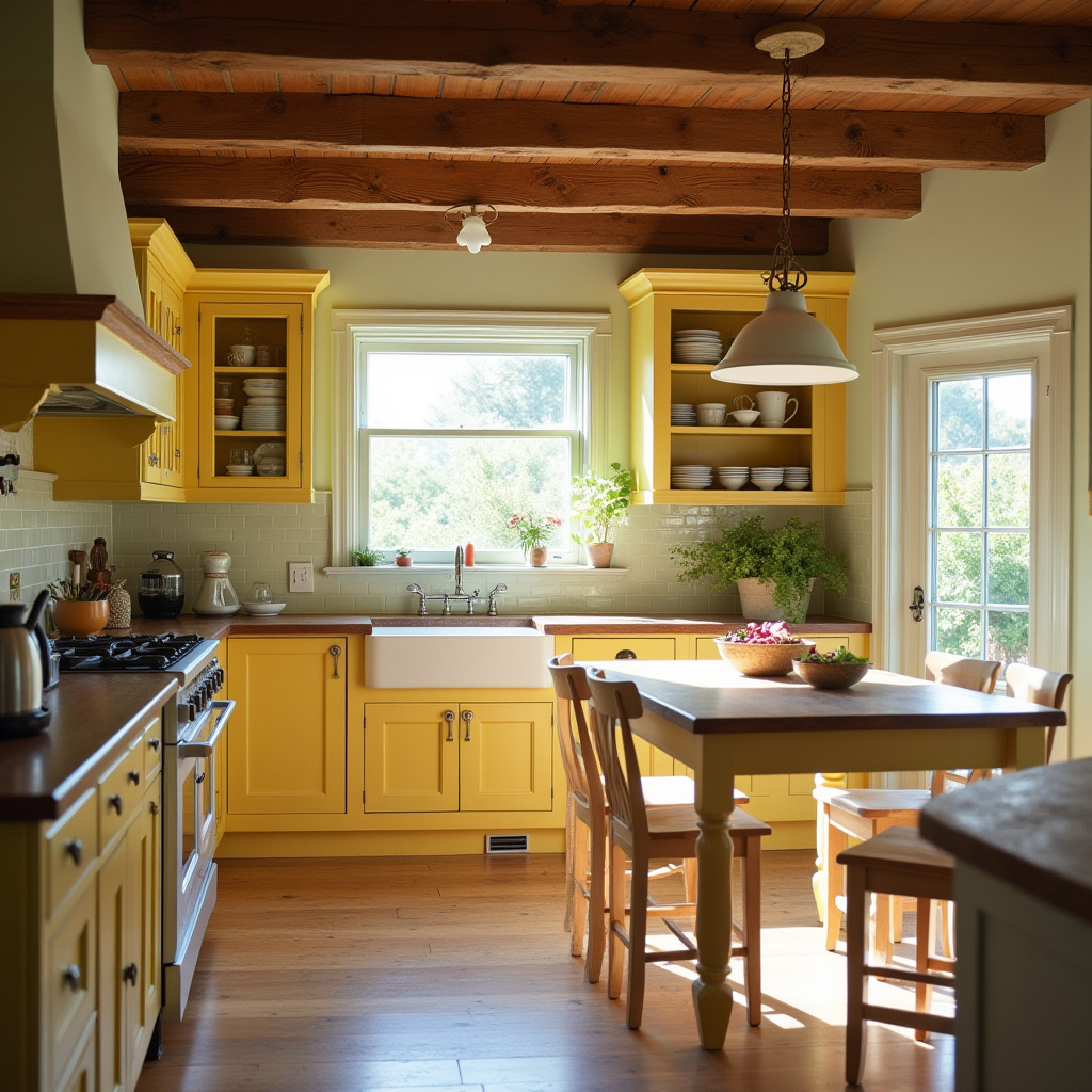 Yellow Kitchen Cabinets 36