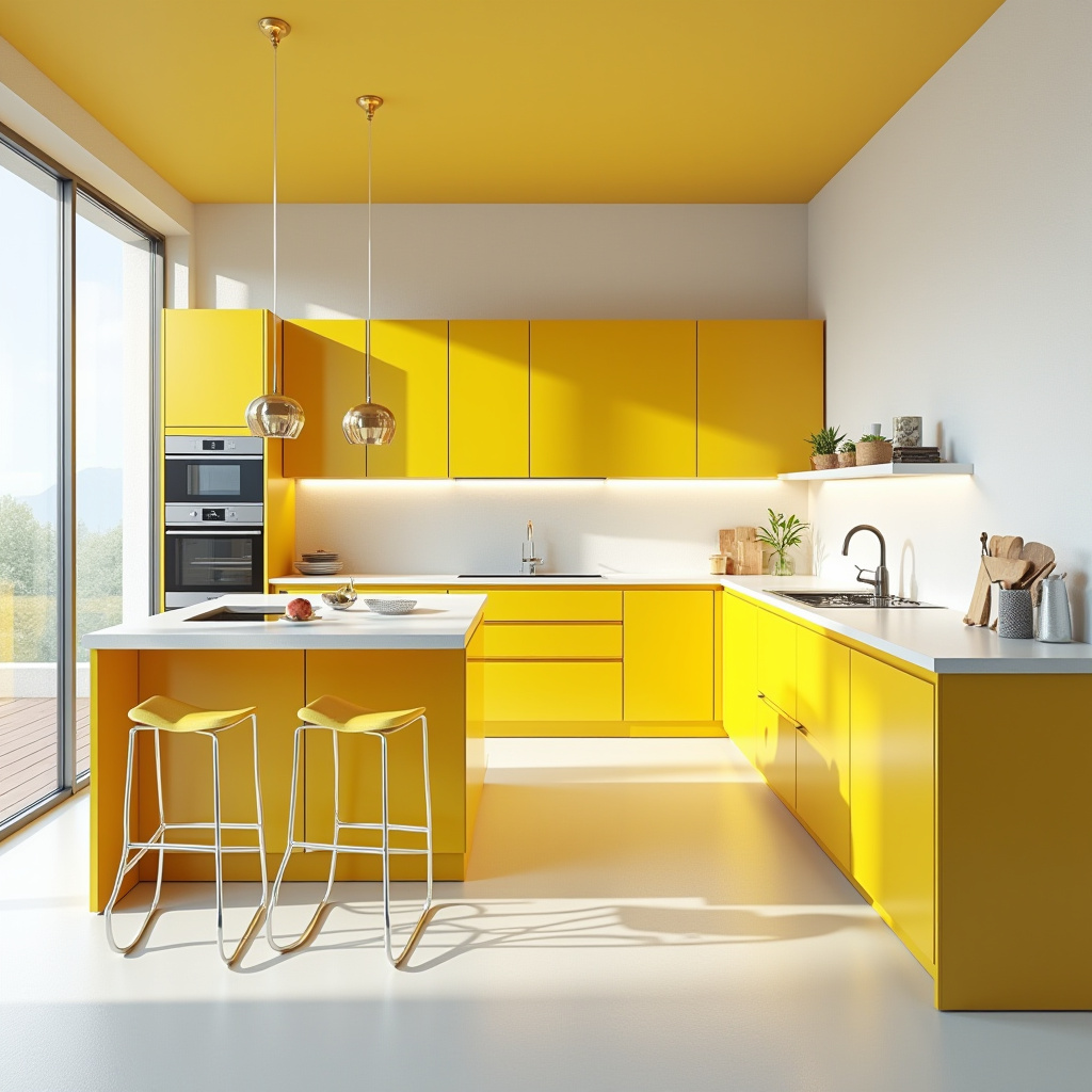 Yellow Kitchen Cabinets 37