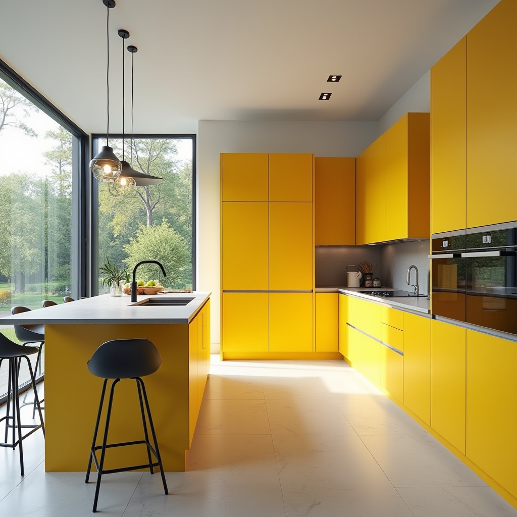 Yellow Kitchen Cabinets 38