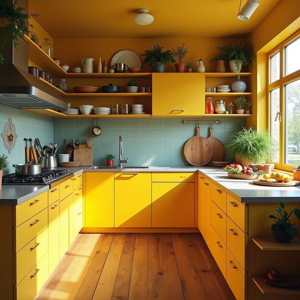 Yellow Kitchen Cabinets 39