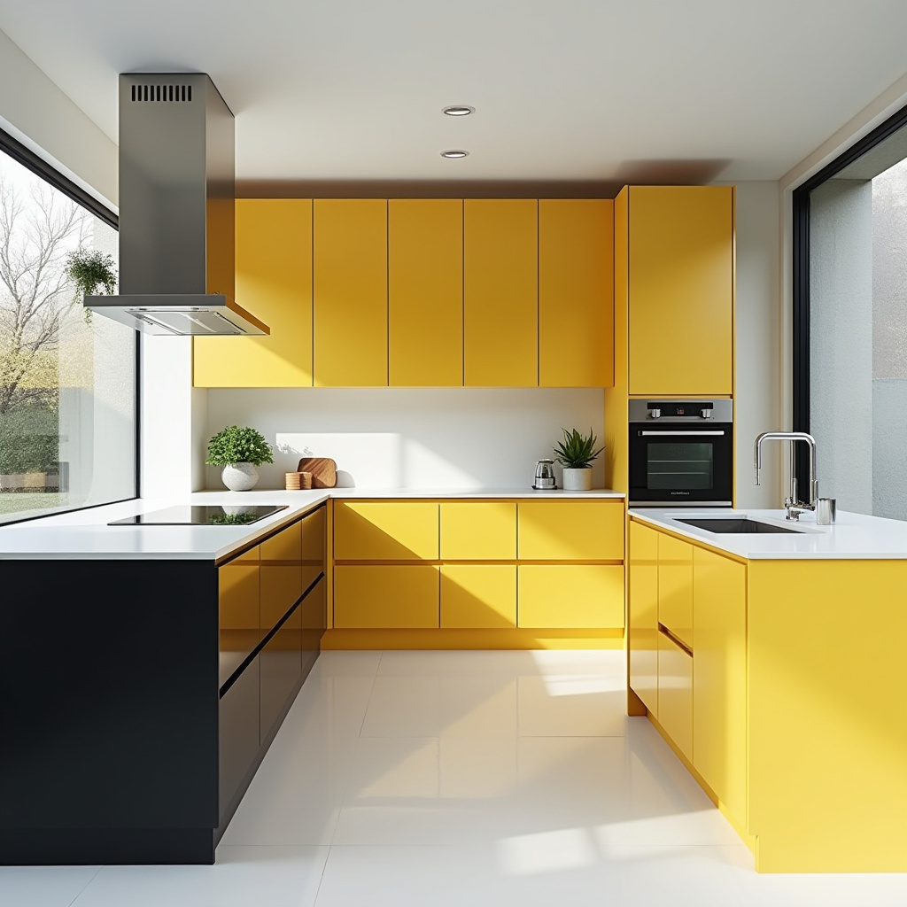 Yellow Kitchen Cabinets 8