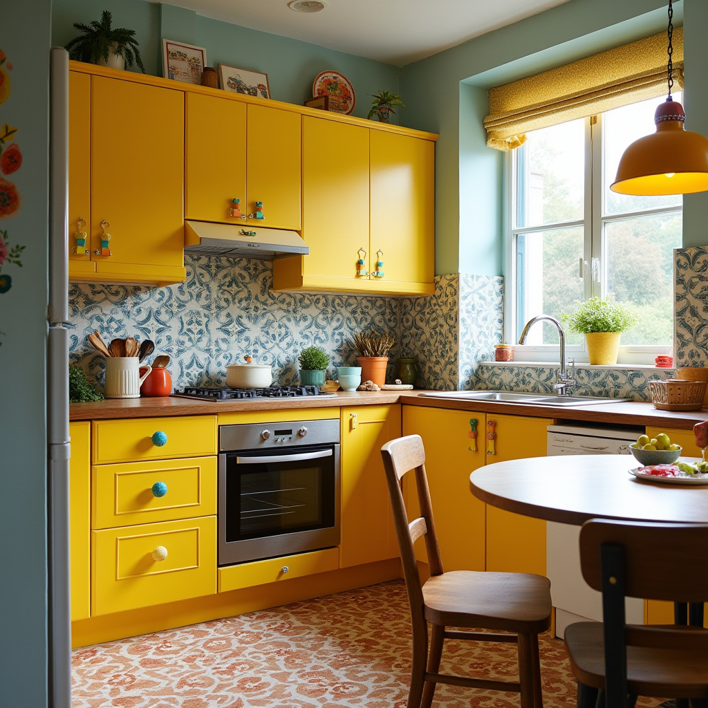 Yellow Kitchen Cabinets 9